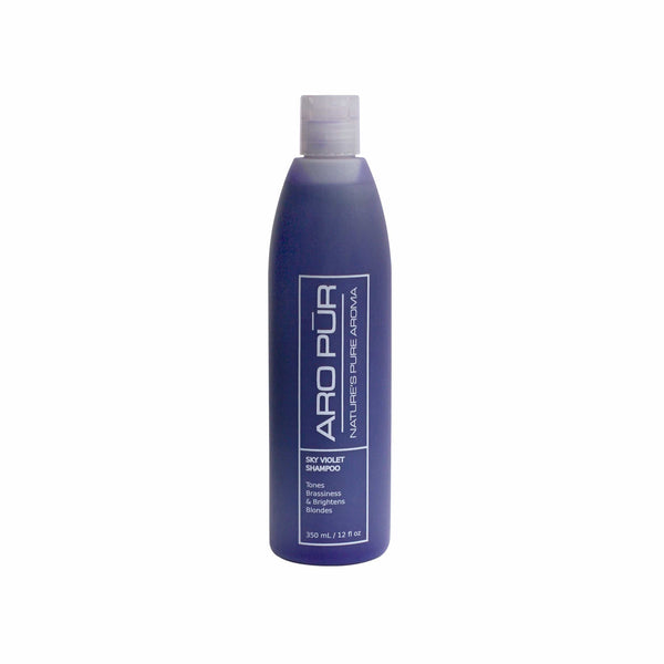 Aro Pur Sky Violet Shampoo Tones highlighted, blonde and gray hair Neutralizes yellow